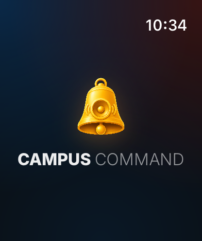 Campus Command launch screen on Apple Watch