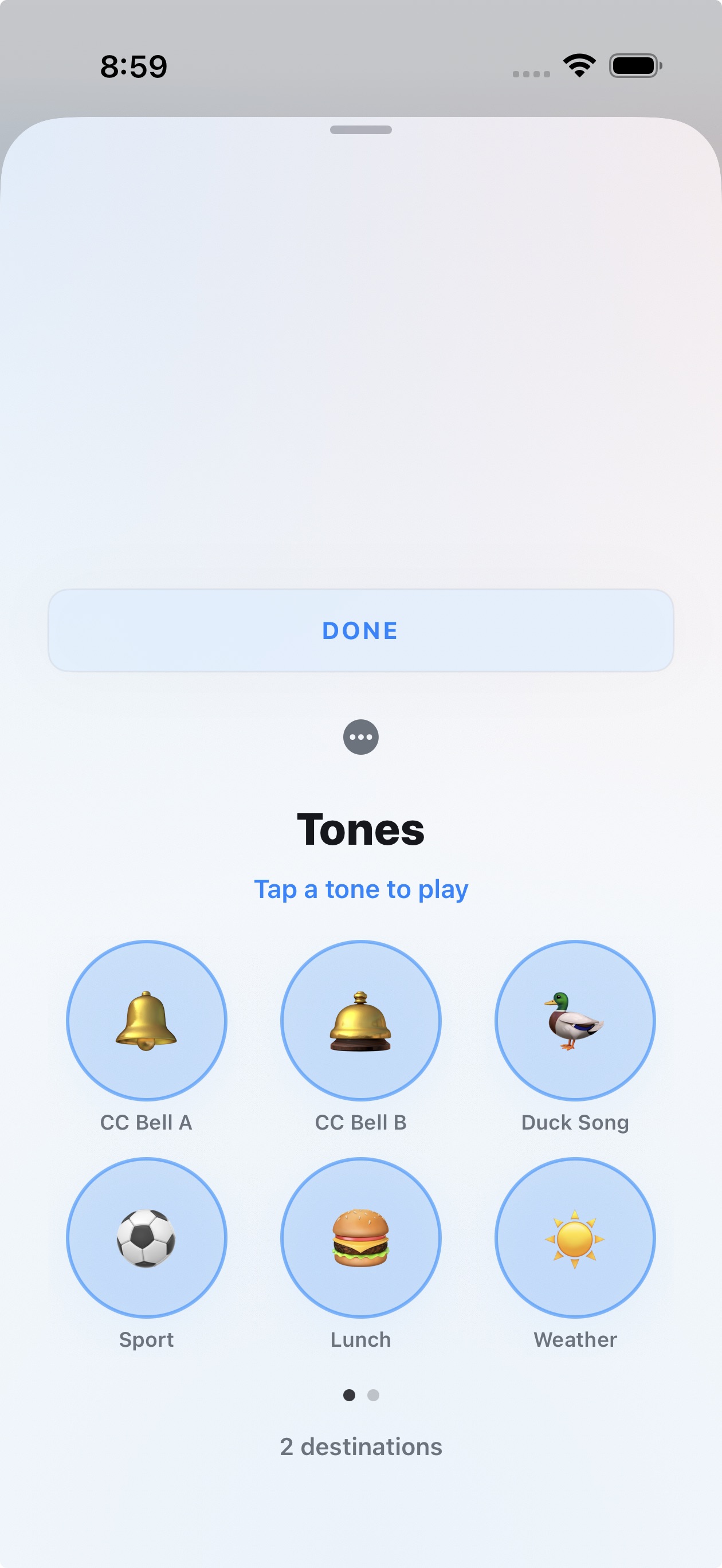 Tones soundboard with emoji icons